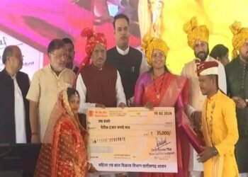 मुख्यमंत्री कन्या विवाह योजना में 6,412 जोड़े, राजधानी में इतने जोड़ों का विवाह,सीएम साय रहे मौजूद