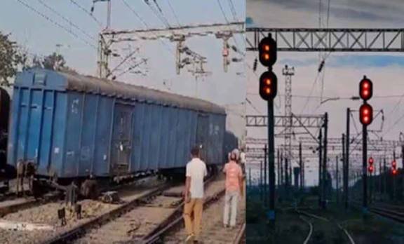 रेल मंडल में बड़ा हादसा सिग्नल ओवरशूट के बाद मालगाड़ी के 9 डिब्बे पटरी से उतरे…
