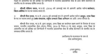 छत्तीसगढ़ में बड़ा प्रशासनिक फेरबदल…